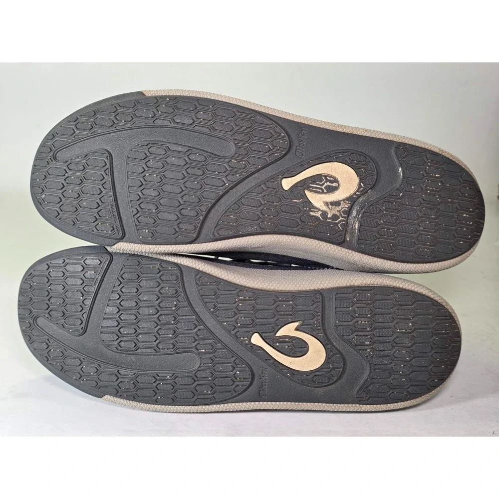 Olukai‎ Nanea Li Men's Sneakers Size 9.5 Gray Black Lace Up Casual Comfort Shoes
